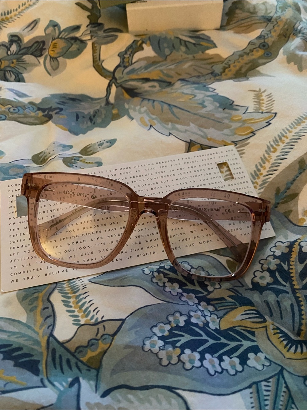 Translucent Pink Square Fashion Glasses - Picture 2 of 4
